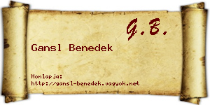Gansl Benedek névjegykártya